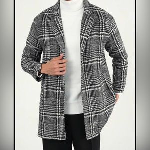 Mens Wool Blend Single Breasted Trench Coat XL